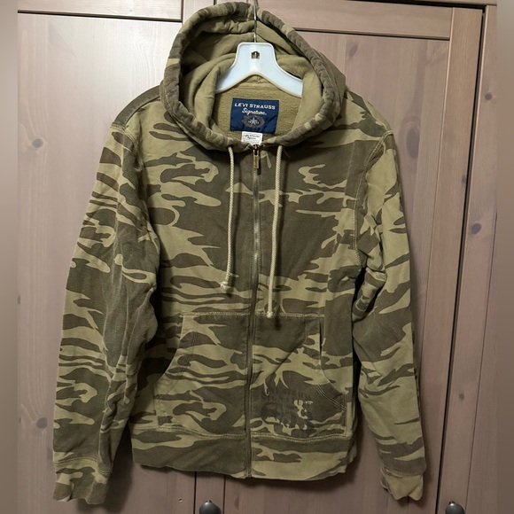 Levi's Olive Green Camo Hooded Zip Jacket - Picture 2 of 5